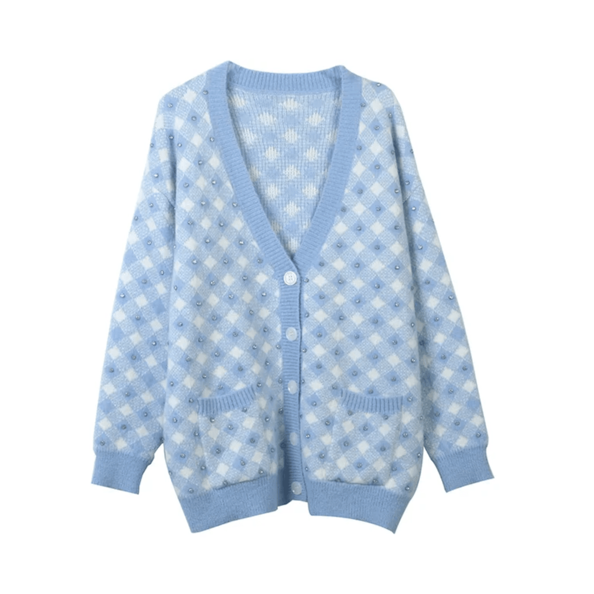 Vichy Check Knit Cotton Cardigan