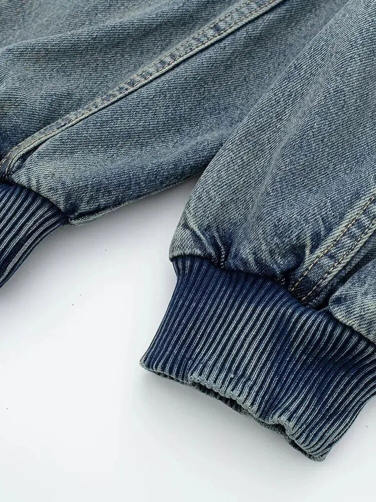 Vintage Side Pockets Denim Jacket