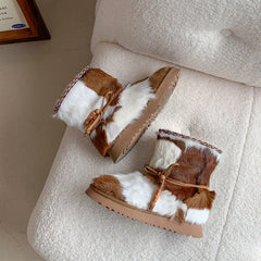 Warm Lace Up Faux Fur Boots