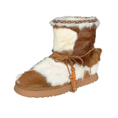 Warm Lace Up Faux Fur Boots