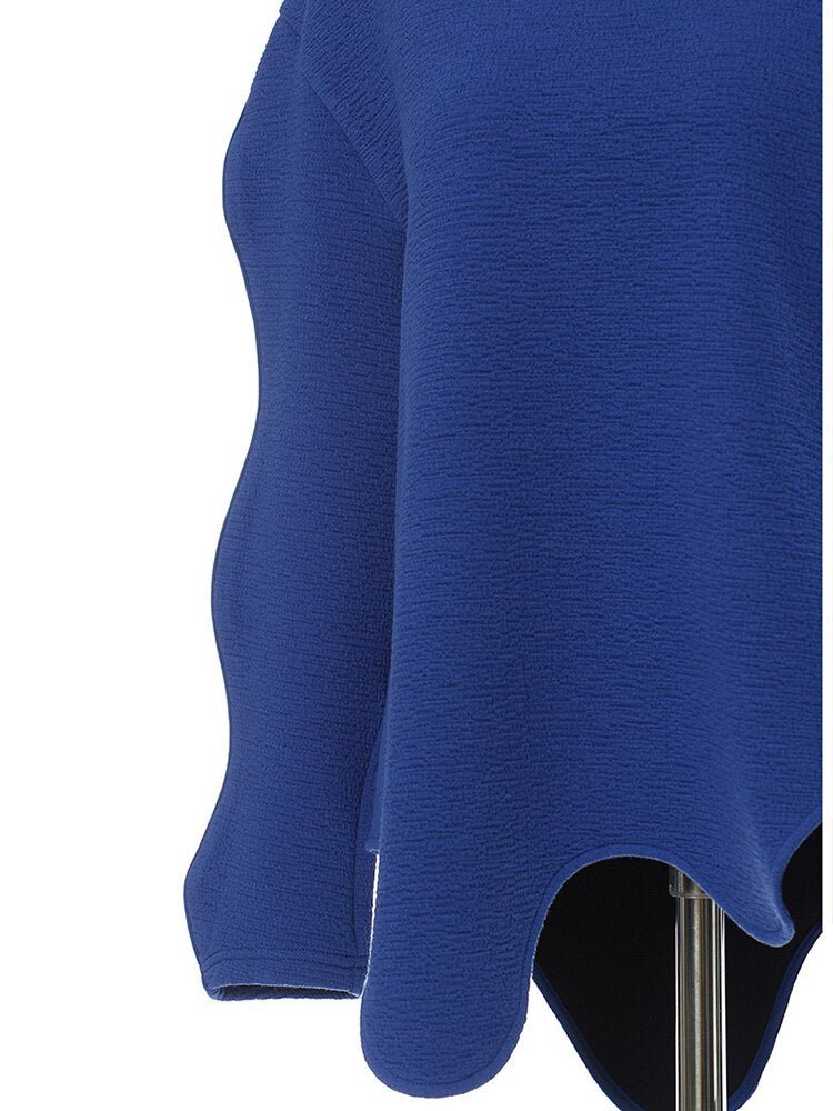 Wavy Edge Long Sleeve Sweater