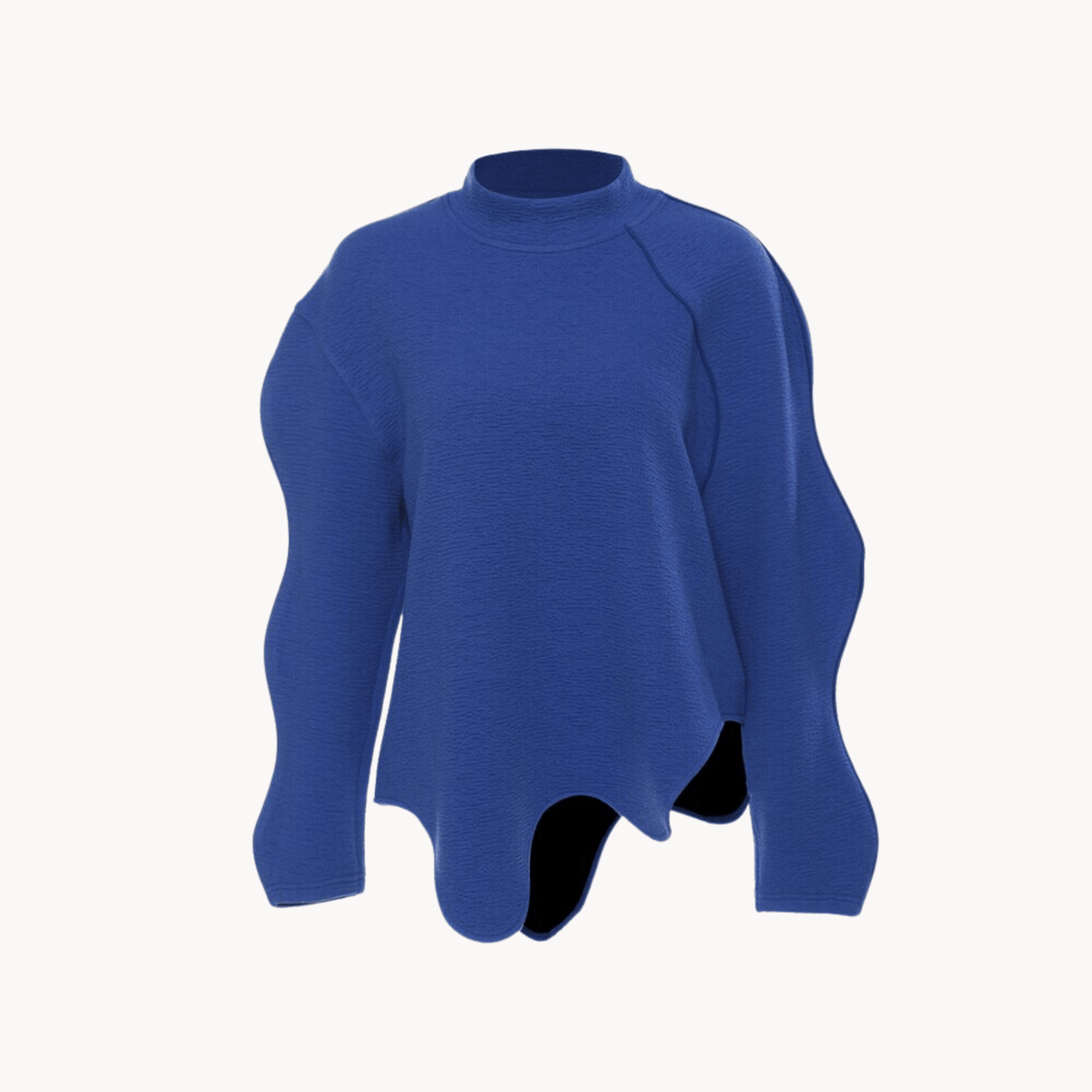 Wavy Edge Long Sleeve Sweater