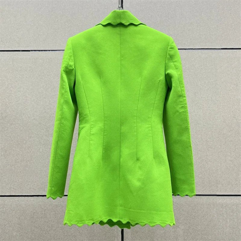 Wavy Edges Notched Collar Blazer