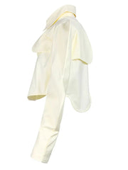 Wavy Sleeves Hooked Cape Top