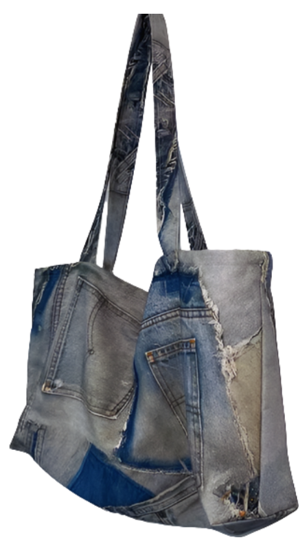 Cool Patchwork Denim Tote Bag  - WINI