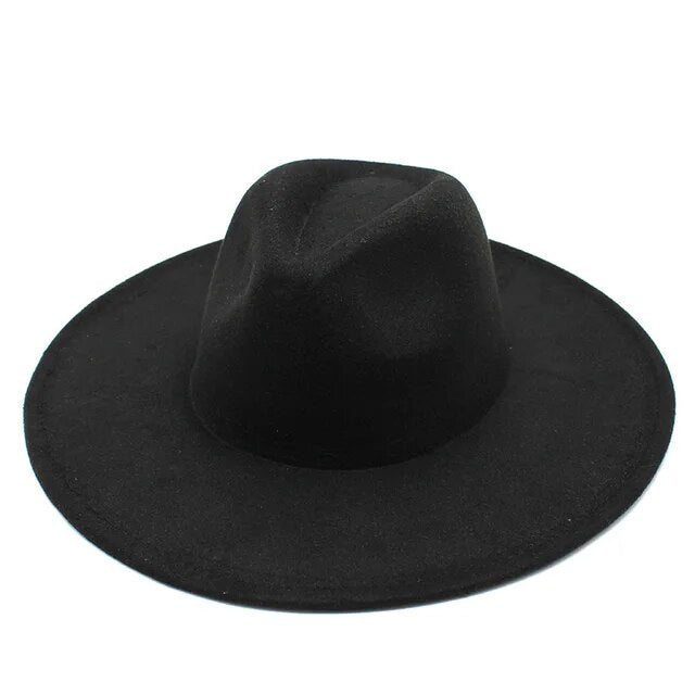 Wide Brim Woolen Jazz Hat