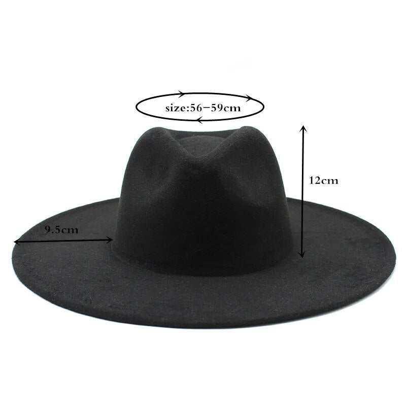 Wide Brim Woolen Jazz Hat