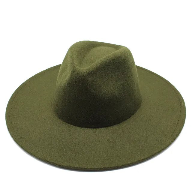 Wide Brim Woolen Jazz Hat