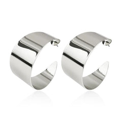 Wide Hoop Metal Earrings
