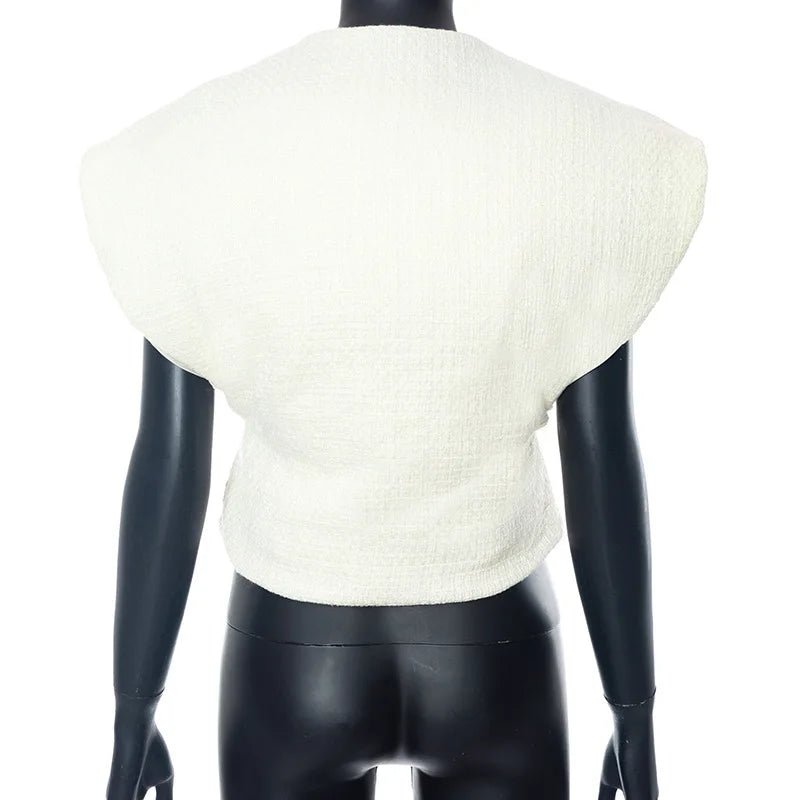 Wide Shoulder Cotton-Padded Vest