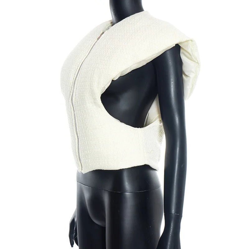 Wide Shoulder Cotton-Padded Vest