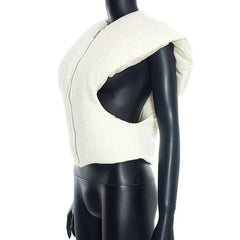Wide Shoulder Cotton-Padded Vest