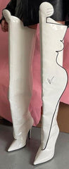 Winged Back-Zip High Boots