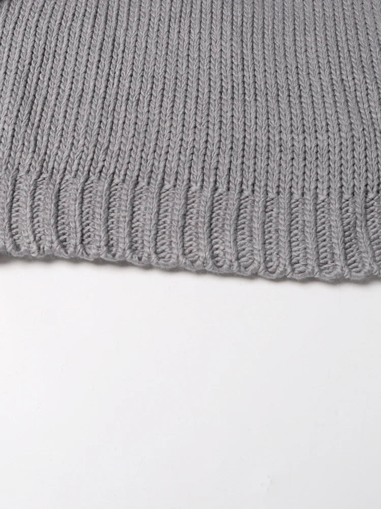 Winged Sleeves Turtleneck Knit Sweater