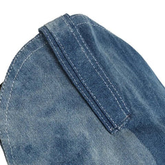 Wood Grain Heel Denim Boots