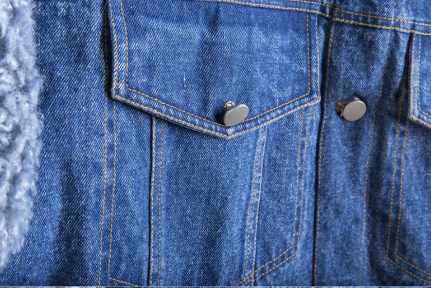 Wool Collar Sleeves Denim Jacket