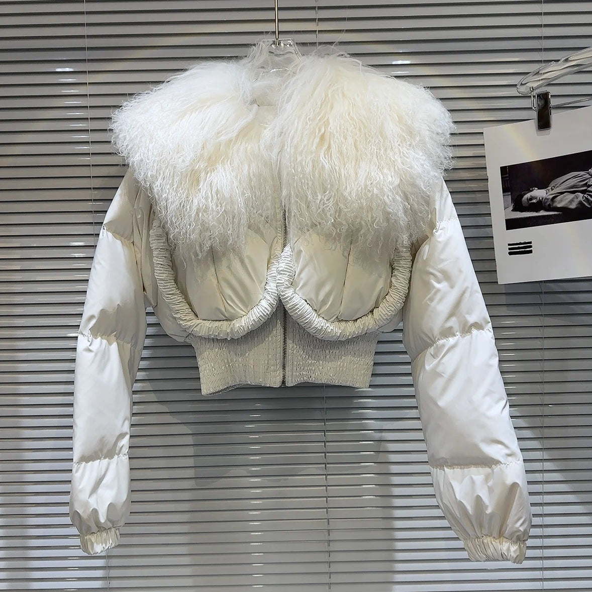Wool Collar Zip-Up Padded Jacket