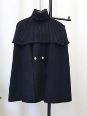 Woolen Knit Shawl Double-Sided Coat