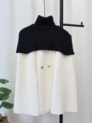 Woolen Knit Shawl Double-Sided Coat