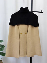 Woolen Knit Shawl Double-Sided Coat