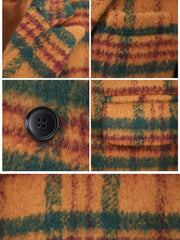 Yellow and Green Plaid Woolen Coat