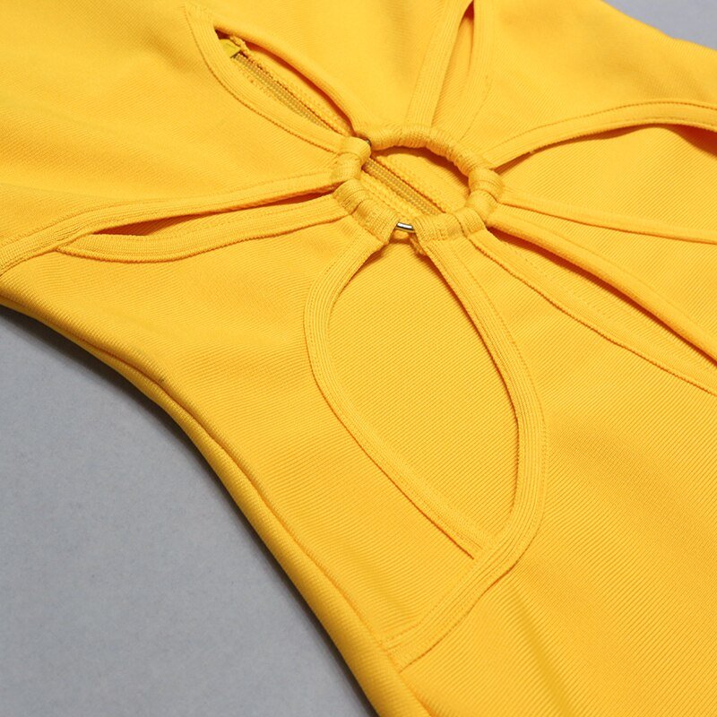 Yellow Sunflower Bandage Dress