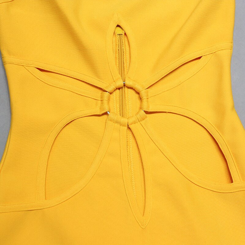 Yellow Sunflower Bandage Dress