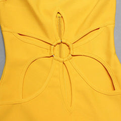 Yellow Sunflower Bandage Dress