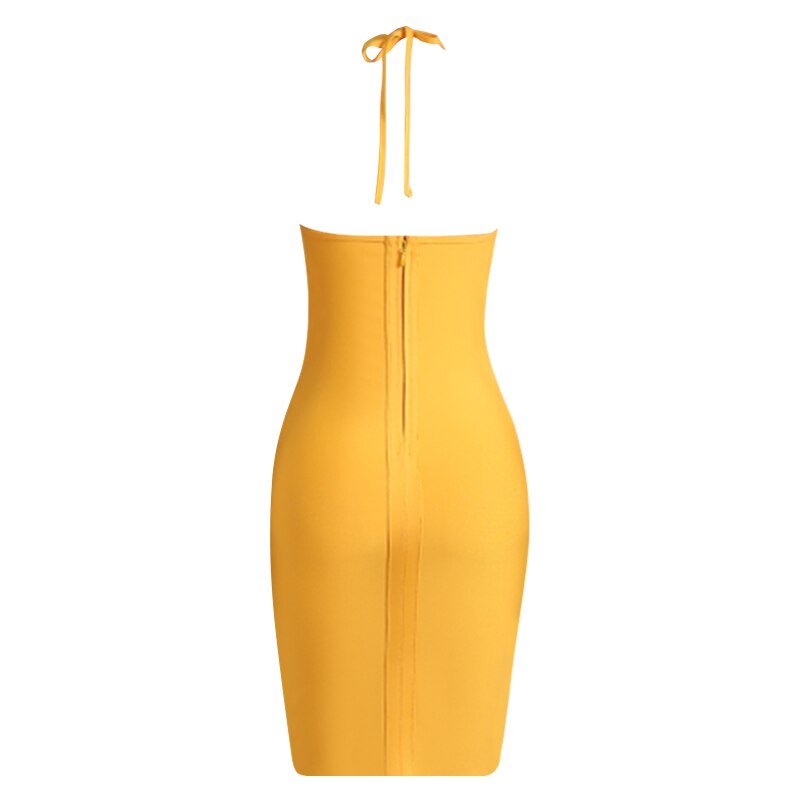 Yellow Sunflower Bandage Dress