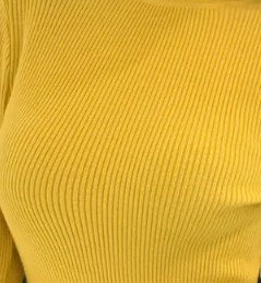 Hearts Turtleneck Ribbed Knitted Sweater