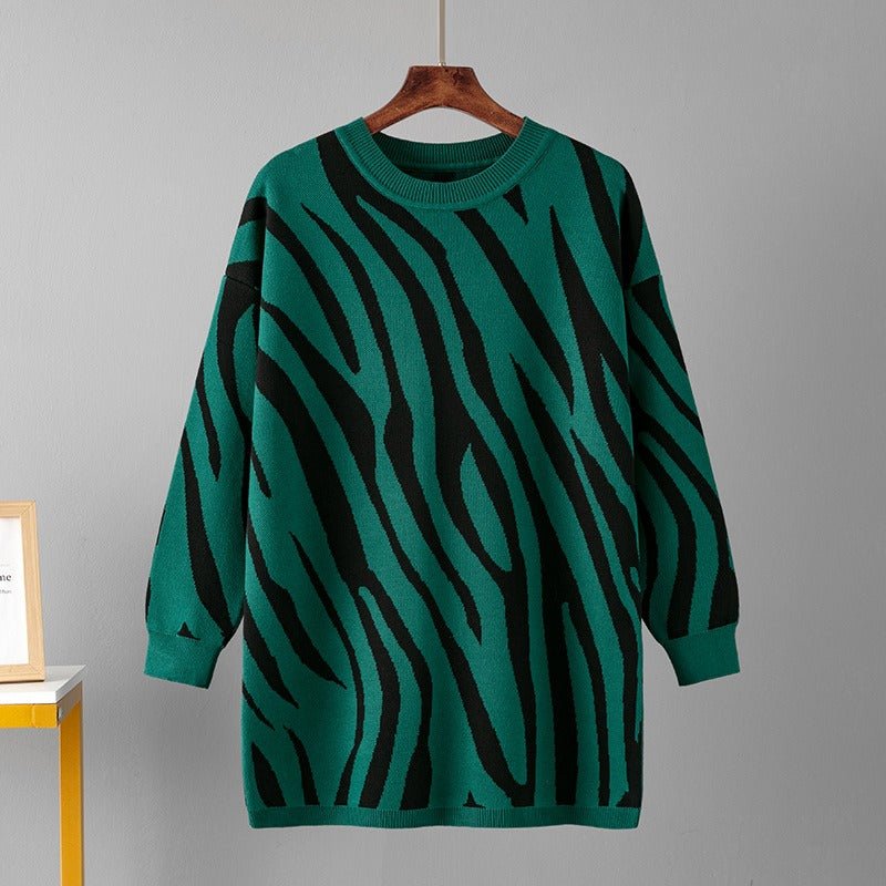 Zebra Loose Fit Knit Sweater