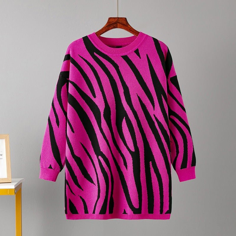 Zebra Loose Fit Knit Sweater