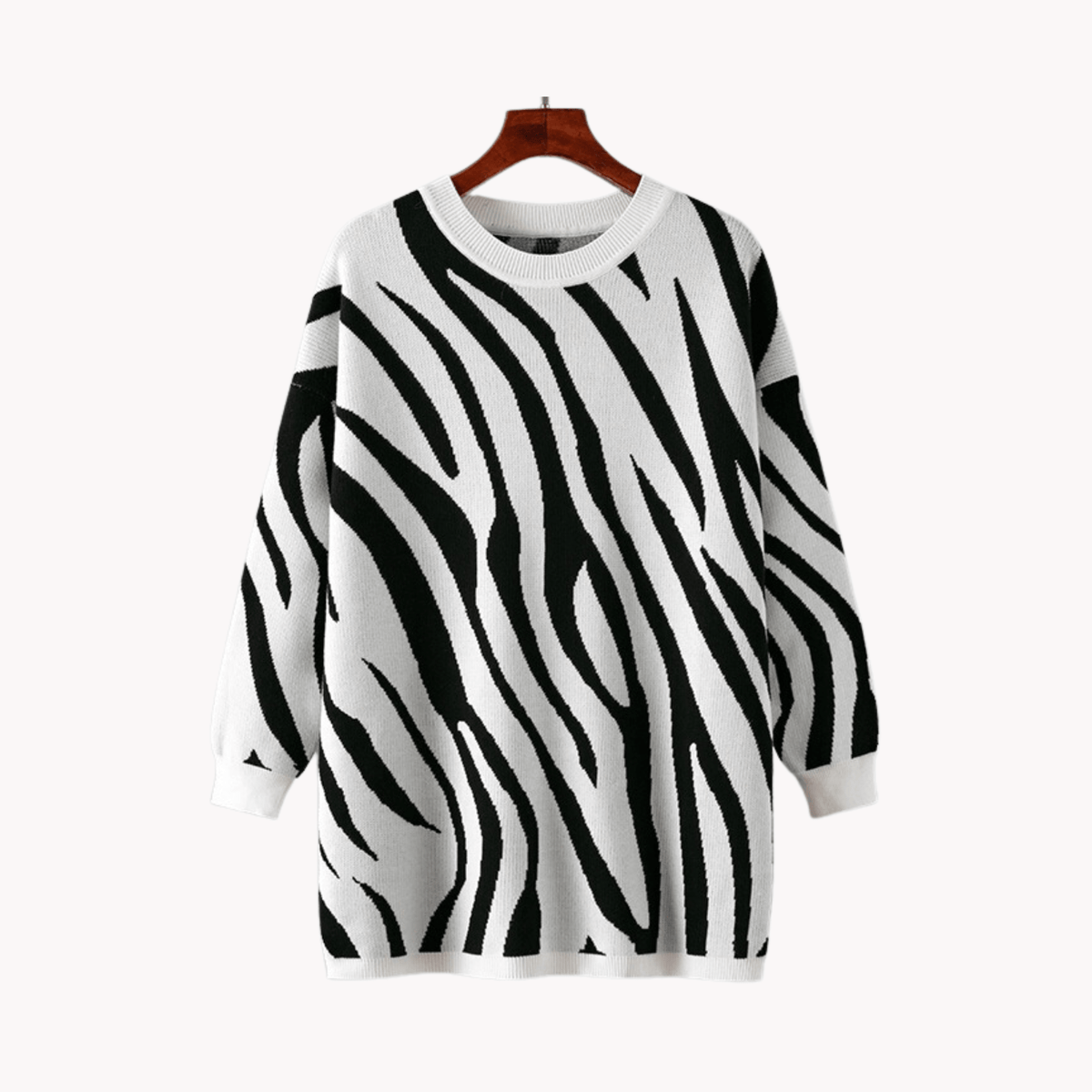 Zebra Loose Fit Knit Sweater