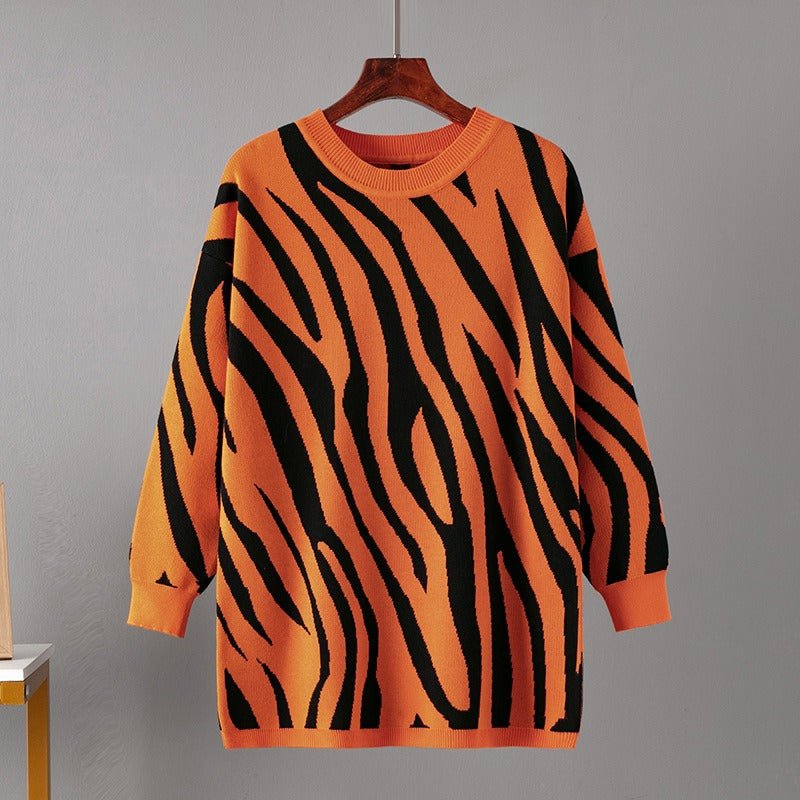 Zebra Loose Fit Knit Sweater