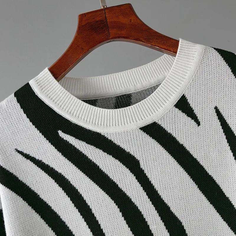 Zebra Loose Fit Knit Sweater