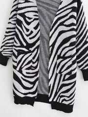Zebra Open Stitch Long Sweater