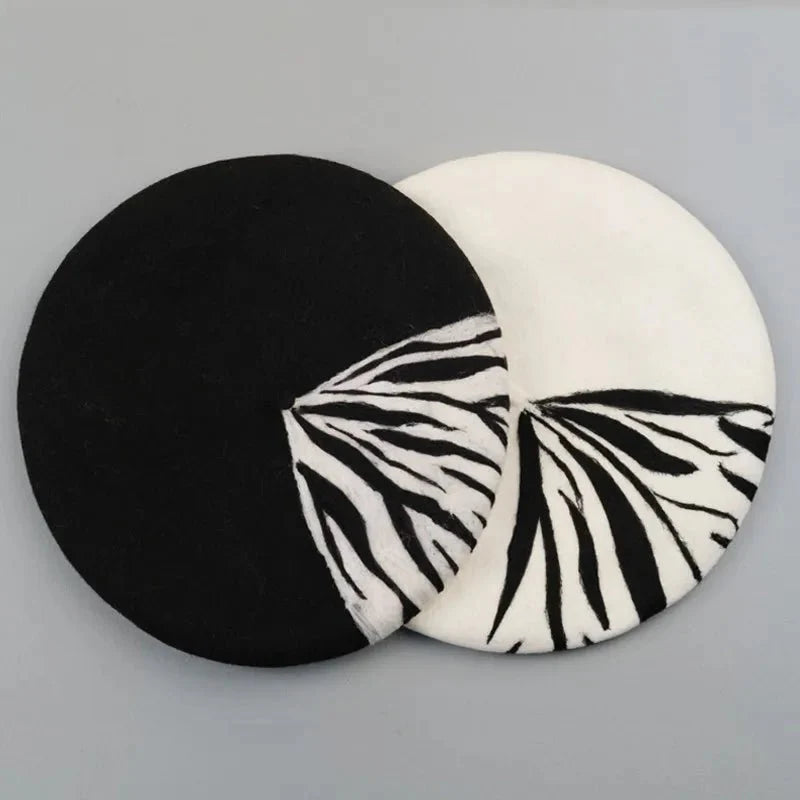 Zebra Wool Beret