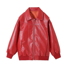 Zip-Up Vegan Leather Jacket