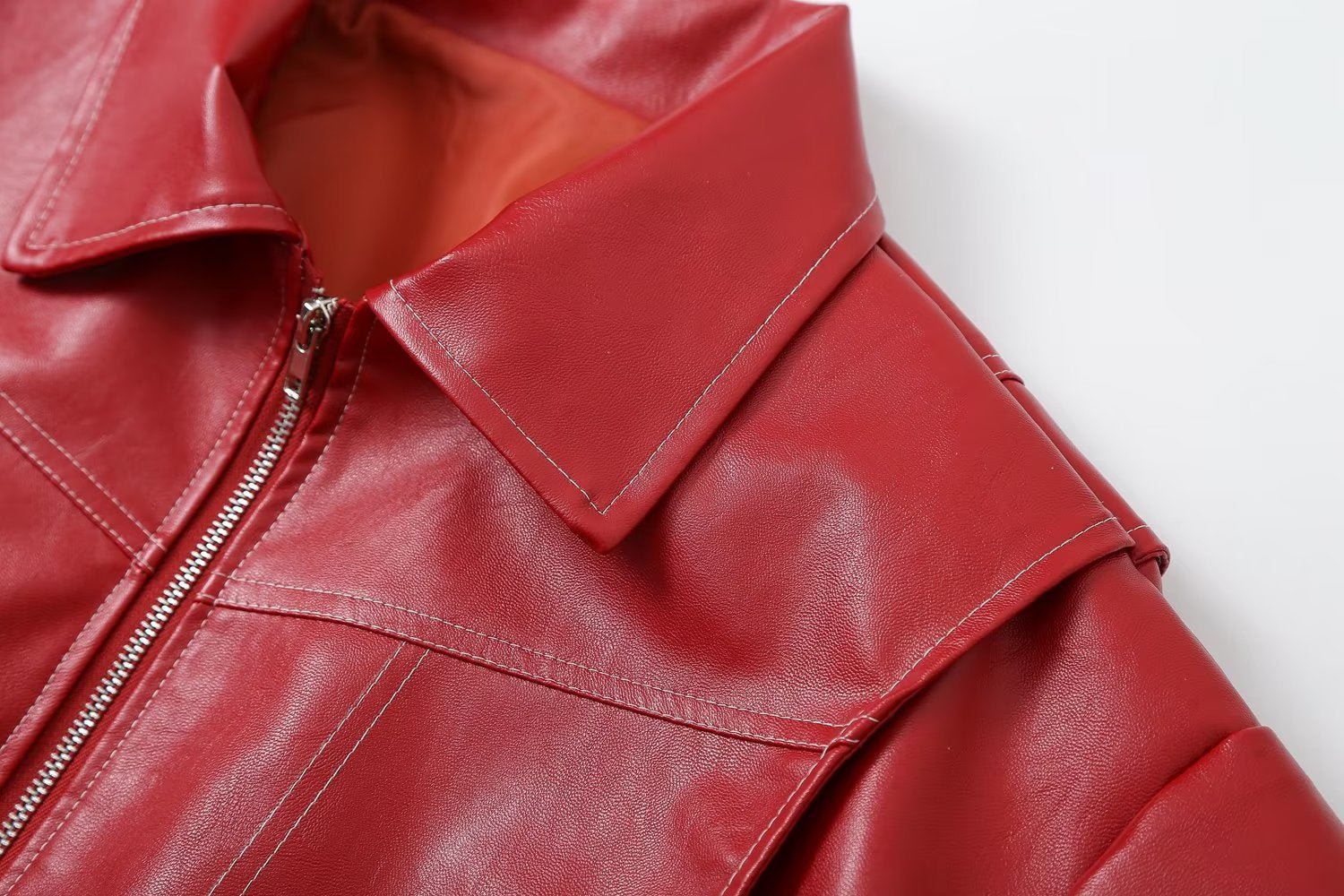 Zip-Up Vegan Leather Jacket