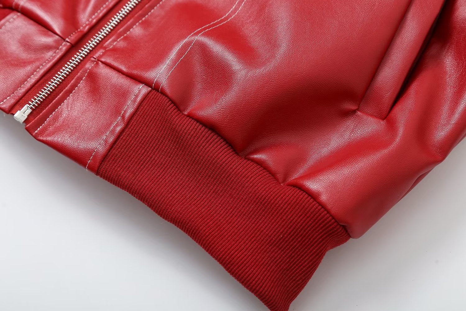 Zip-Up Vegan Leather Jacket
