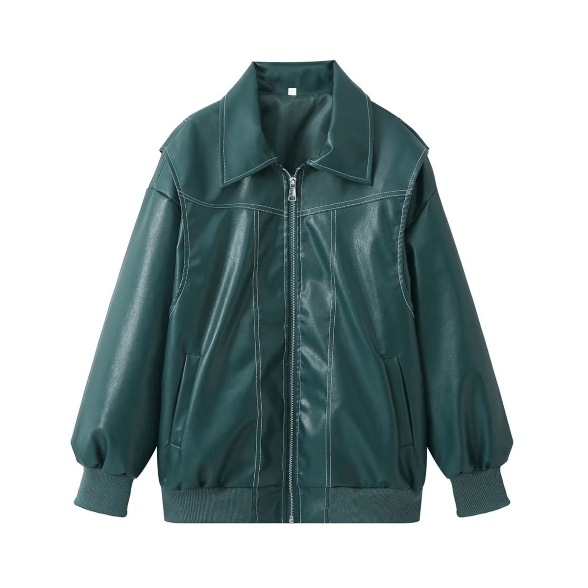 Zip-Up Vegan Leather Jacket