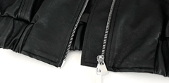 Zip-Up Vegan Leather Short Jacket