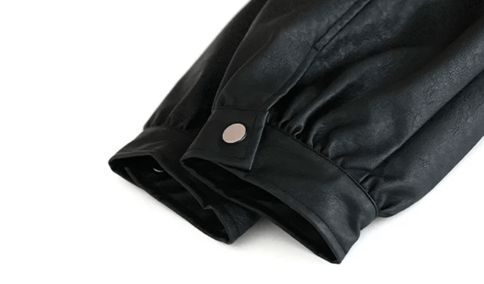 Zip-Up Vegan Leather Short Jacket
